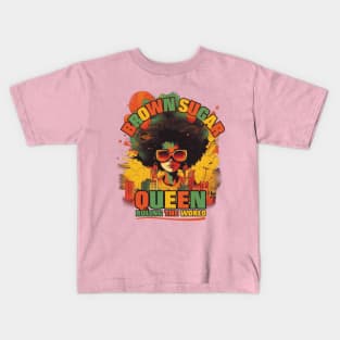 Brown Sugar Queen Ruling | Tee, Hoodie, Tank | Juneteenth Shirt, 1865 Shirt, Black Queen Shirt, Black Queen Art, Black History Gift Kids T-Shirt